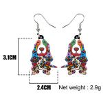 DOWAY Acrylic Floral Cartoon Basset Hound Dog Earrings Dangle Drop Cute Pet Jewelry for Women Charm Gift (Grey)