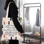 TGBJE Doodle Tote Bag Dog Mom Gift A Wise Women Getting a Doodle She Lived Happily Ever After Shopping Bag Doodle Owner Gift (Doodle tote)