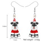 Bonsny Acrylic Drop Dangle Christmas Gifts Dog Puppy Doggy Earrings Ornaments Decorations Jewelry For Women Accessories (Schnauzer)