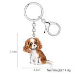RAIDIN Acrylic Cute Dog Pets Keychain for Women Girls Kawaii Puppy Key ring Gifts for Purse Car Keys Dog Lovers (Cavalier King Charles Spaniel)