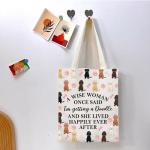 TGBJE Doodle Tote Bag Dog Mom Gift A Wise Women Getting a Doodle She Lived Happily Ever After Shopping Bag Doodle Owner Gift (Doodle tote)
