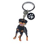 Rottweiler Dog Keychain - Cute Metal Design
