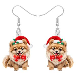 Pomeranian Drop Dangle Earrings for Dog Lovers