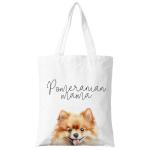 ZYQFN Pomeranian Mama Canvas Tote Bag for Women, Dogs Lover Gift for Dog Mom, Birthday Christmas Cute Pomeranian Gifts For Women, Tote Bag for Work College Travel. (025)