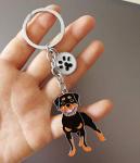 Rottweiler Dog Keychain - Cute Metal Design