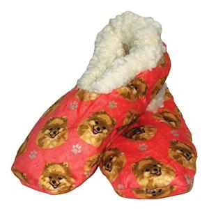 Pomeranian Super Soft Slippers - E&S Pets - Pomeranian Gifts - Cozy House Slippers - Non Skid Bottom - One Size Fits Most - Sherpa Slipper - Pet Lover Gifts For Men And Women