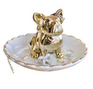PUDDING CABIN Bulldog Ring Holder Dish, Gifts for Mom Valentines, Birthday Gift for Women Friend Girls Aunt Mothers Day Bridesmaid Wedding Engagement Xmas Gifts, Dog Mom Gifts for Women