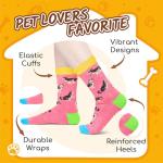 HAPPYPOP Funny Huskies Socks for Girls - Silly Fun Weird Huskies Gifts in Pink, Dog Lovers Socks Gifts