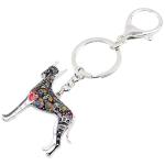 DOWAY Cute Enamel Dog Keychain Keyring Pets Dog Keyrings for Women Purse Bag Accessories Charms (Black Great Dane)