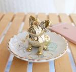 PUDDING CABIN Bulldog Ring Holder Dish, Gifts for Mom Valentines, Birthday Gift for Women Friend Girls Aunt Mothers Day Bridesmaid Wedding Engagement Xmas Gifts, Dog Mom Gifts for Women