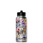Hydrapeak x NBA Officially Licensed All Team Sticker Print 32 oz Insulated Water Bottle with Straw Lid and Handle