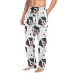Dog Paws Pattern Men's Pajama Bottoms Bernese Mountain Dog Pants for Men Soft Men's Separate Bottoms Lounge Pants M