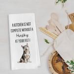 Geqtt Funny Husky Dish Towels - Decorative Waffle Weave Kitchen Hand Tea Towels, Siberian Husky Gifts (1624 Inches)