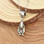 MOM & THREE DAUGHTERS Basset Hound Women's Necklace Silver Pewter Charm | Handcrafted 22 Inch Stainless Steel Saturn Chain | Adorable Silver Toned Mixed Metal Paw Print Bale | Great Choice for Anyone