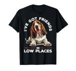 Basset Hound Dog Breed I've Got Friends in Low Places T-Shirt