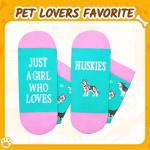 HAPPYPOP Funny Huskies Socks for Girls - Silly Fun Weird Huskies Gifts for Women, Dog Lovers Socks Gifts