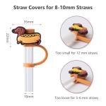 6PCS Straw Cover, 10mm Dog Straw Toppers for Stanley Cup, Dachshund Dog Straws Topper Fits Stanley Tumbler, Stanley Cup Accessories Weiner Dog Lover Gifts