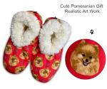 Pomeranian Super Soft Slippers - E&S Pets - Pomeranian Gifts - Cozy House Slippers - Non Skid Bottom - One Size Fits Most - Sherpa Slipper - Pet Lover Gifts For Men And Women