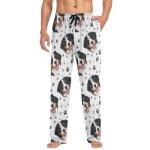 Dog Paws Pattern Men's Pajama Bottoms Bernese Mountain Dog Pants for Men Soft Men's Separate Bottoms Lounge Pants M