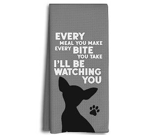 Dwept Cute Chihuahua Every Meal You Make Every Bite You Take Kitchen Dish Towels Dishcloth 16x24 Inches,Funny Dog Decorative Absorbent Hand Tea Bathroom Towels,Dog Lovers Gifts,Chihuahua Mom Gifts