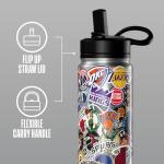 Hydrapeak x NBA Officially Licensed All Team Sticker Print 20 oz Insulated Water Bottle with Straw Lid and Handle