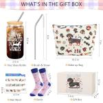 Dachshund Gifts for Women Dachshund Unique Gift Basket with Novelty Socks for Dog Mom Dog Lover Funny Bag Birthday Gifts Christmas Gifts for New Puppy Owners