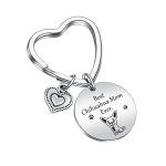 JIUSHUN Best Chihuahua Mom Ever Keychain for Chihuahua Gifts, Owners Vet Tech Jewelry Dog Mom Keychain Veterinarian Keyring for Wife Dog Charm Keyring