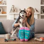 HAPPYPOP Funny Huskies Socks for Girls - Silly Fun Weird Huskies Gifts for Women, Dog Lovers Socks Gifts