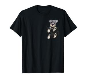 Schnauzer Dog in Pocket Puppy Gifts T-Shirt Small