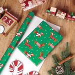 LeZakaa Christmas Dachshund Wrapping Paper Mini Roll, Dachshund Dressed in Festive Customes, White Snow-dot Xmas Green Design, Holiday Party Gift Wrap for Kids Boys Girls, 17 inches x 16.4 Feet