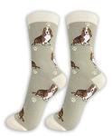 Basset Hound Dog Socks: Full Body, Khaki, One Size Fits All by E&S Pets