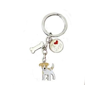 GEPAS Dog Keychain, Lovely Dog Key-ring Portable Metal Keychain Keyring Key Decor Car Keyring Decoration(Jack Russell)