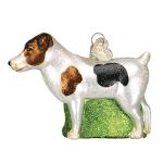Old World Christmas Jack Russell Terrier Glass Blown Ornament for Christmas Tree, Handcrafted Holiday Decoration, Dog Collection