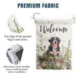 Spring Summer Garden Flag Floral Bernese Mountain Yard Flag Flower Dog Garden Flags for Outside Small Outdoor Welcome Flags 12x18 Double Sided