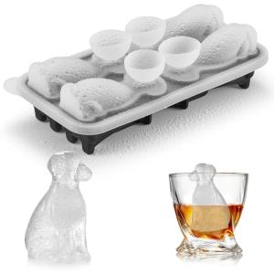 ACOOKEE Golden Retriever Dog Ice Cube Mold, 4 Hole Fun Shapes Large Golden Retriever Dog Ice Cube Tray for Whiskey,Cocktail,Bourbon, Cute Novelty Golden Retriever Gifts for Women, BPA Free