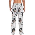 Dog Paws Pattern Men's Pajama Bottoms Bernese Mountain Dog Pants for Men Soft Men's Separate Bottoms Lounge Pants M