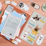 Xqumoi I Just Really Like French Bulldog Sticky Notes Set, 550 Sheets, Cartoon Bulldog Self-Stick Notes Pads Animal Divider Tabs Bundle Writing Memo Pads Page Marker Back to School Office Supplies
