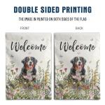 Spring Summer Garden Flag Floral Bernese Mountain Yard Flag Flower Dog Garden Flags for Outside Small Outdoor Welcome Flags 12x18 Double Sided
