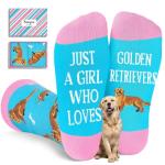 HAPPYPOP Golden Retrievers Socks for Women - Funny Gifts for Dog Lovers, Golden Retrievers Gifts for Women Christmas