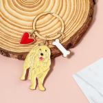 MMIUAEG Cute Puppy Dog Keychain Golden Retriever Key Charm Keychain Pet Lover Gift Car Key Accessories Decor for Women Men Family Friends-Gold