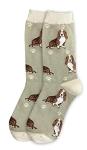 Basset Hound Dog Socks: Full Body, Khaki, One Size Fits All by E&S Pets