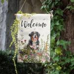 Spring Summer Garden Flag Floral Bernese Mountain Yard Flag Flower Dog Garden Flags for Outside Small Outdoor Welcome Flags 12x18 Double Sided