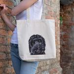 HIPPIE HOUND STUDIOS Labradoodle Tote Bag - Black Doodle Lover Gift - Labradoodle Golden Doodle Totes -Handmade in USA - Gifts for Mom - Goldendoodle Lovers - Grocery Bag - Beach Bag