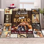 Tupmnbry Boxer Dog Blanket Cute Puppy Throw Blanket Super Soft Flannel Throw Blanket Lightweight Fluffy Plush Fuzzy Bed Blanket for Cute Pet 50"X60"