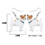 DUOWEI Acrylic Jack Russell Terrier Earrings Lovely Dog Pets Dangle Drop Jewelry for Women Lovers Novelty Gifts (White)