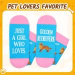 HAPPYPOP Golden Retrievers Socks for Women - Funny Gifts for Dog Lovers, Golden Retrievers Gifts for Women Christmas
