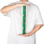 LeZakaa Christmas Dachshund Wrapping Paper Mini Roll, Dachshund Dressed in Festive Customes, White Snow-dot Xmas Green Design, Holiday Party Gift Wrap for Kids Boys Girls, 17 inches x 16.4 Feet