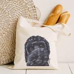 HIPPIE HOUND STUDIOS Labradoodle Tote Bag - Black Doodle Lover Gift - Labradoodle Golden Doodle Totes -Handmade in USA - Gifts for Mom - Goldendoodle Lovers - Grocery Bag - Beach Bag