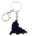 WEVENI Acrylic Cute Double Cavalier King Charles Spaniel Dog Keychain Pet Charms For Women Girl Bag Car Wallet (Couple A)