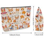 DOOX Corgi Makeup Bags with Lining, Funny Cosmetic Bags Pencil Pouch - Double-Sided Print - Double-Sided Print - Cute Birthday & Christmas Corgi Gifts for Daughter,Sister, Women